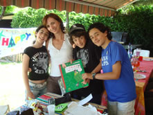 Laura and Francesca Stragapede, with Matthew and Alex Hummel, during the last Varese days, two years after the initial planned departure from Italy